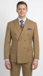 Camel Windowpane Fabric Double Breasted Suit