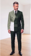 Hunter Green Double Breasted Suit Men's Wool Suits Peak Lapel