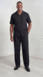 Black Men's Leisure Suit 2 Piece Matching Set