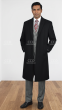 Black Wool Coat Mens Coat Notch Lapel