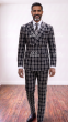 Black Suit Mens Double Breasted Suits