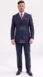 Navy Suit Double Breasted Mens Suits Peak Lapel