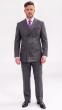 Charcoal Suit Double Breasted Mens Suits Peak Lapel