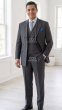 Grey Windowpane Suit Double Breasted Mens Suits Peak Lapel