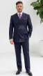 Navy Stripe Suit Double Breasted Mens Suits Peak Lapel