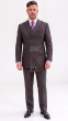 Brown Stripe Suit Double Breasted Mens Suits Peak Lapel