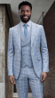 Statement Men's 3 Piece 100% Wool Tailored Fit Suit - Classic Windowpane