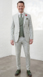 Statement Men's 3 Piece 100% Wool Tailored Fit Suit - Classic Windowpane