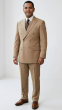 Camel Men's Suit Double Breasted Suit