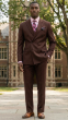 Brown Men's Suit Double Breasted Suit