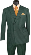 CCO Men's 2 Piece Double Breasted Outlet Suit - Banker Pinstripe