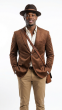 Cognac Blazer Micro Suede Men's Blazer Jacket