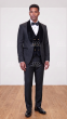 Black Tuxedo for Men Velvet Lapel and Vest