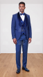 Sapphire Tuxedo for Men Velvet Lapel and Vest