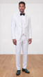White Tuxedo for Men Velvet Lapel and Vest