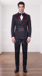 Black/Red Tuxedos Mens Tuxedo Double Breasted