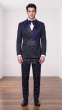 Black/Royal Tuxedos Mens Tuxedo Double Breasted