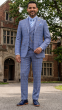 Blue Suit Three Piece Suits Mens Suits Double Breasted Vest