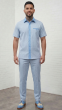 Sky Blue Men's Two Piece Pants Sets