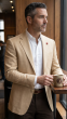 Tan Blazer Mens Sports Coats with Patch Pockets