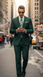 Hunter Green Suit Inexpensive Suits for Men