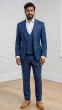 Sapphire Windowpane Suit Men's Fashion Suits