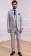 Powder Blue Mens 3 Piece Notched Lapel Wool Suit