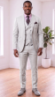 Stone Mens 3 Piece Notched Lapel Wool Suit