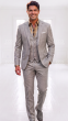 Grey Men's Suit Three Piece Suit