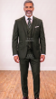 Hunter Green Mens 3 Piece Suit Peak Lapel