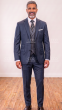Indigo Mens 3 Piece Suit Peak Lapel