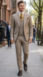 Tan 3 Piece Suit Mens Modern Fit Suits