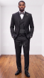 Statement Men's 3 Piece Wool Outlet Suit - Elegant Solid