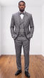 Statement Men's 3 Piece Wool Outlet Suit - Elegant Solid