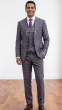Statement Men's Outlet 3 Piece 100% Wool Modern Fit Suit - Plaid Suit