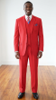 Red Inexpensive Mens Suits Suit with Vest