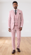 Mauve Suit Wide Peak Lapel Double Breasted Vest