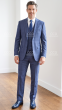 Statement Men's Outlet 3 Piece 100% Wool Plaid Suit - Modern Fit