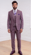 Mauve Suit Three Piece Plaid Suits for Men