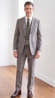 Taupe Suit Three Piece Plaid Suits for Men