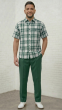 Lime Paid Shirt Leisure Suit for Men Button Up Shirt