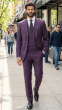 Burgundy Suit Sleek Suits Modern Fit Suit for Men