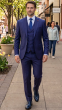 French Blue Suit Sleek Suits Modern Fit Suit for Men