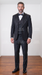 Black/Black Tuxedo Three Piece Tux for Men