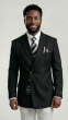 Black Blazer Double Breasted Jacket with Peak Lapel