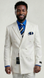 White Blazer Double Breasted Jacket with Peak Lapel