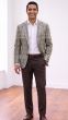 Tan Blazer Men's Plaid Jackets Single Breasted Jacket
