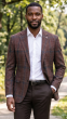 Burgundy Plaid Blazers Mens Jackets