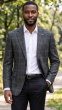 Charcoal Plaid Blazers Mens Jackets