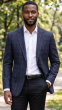 Cobalt Plaid Blazers Mens Jackets